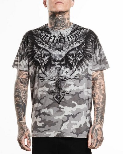 Affliction Shirt Death Eyes Camo