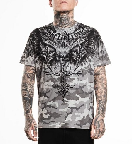 Affliction Shirt Death Eyes Camo
