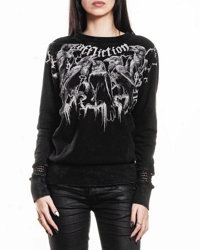 Affliction Pullover Crows