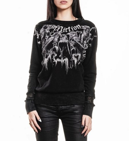 Affliction Pullover Crows