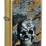 Zippo Floral Gold Skull
