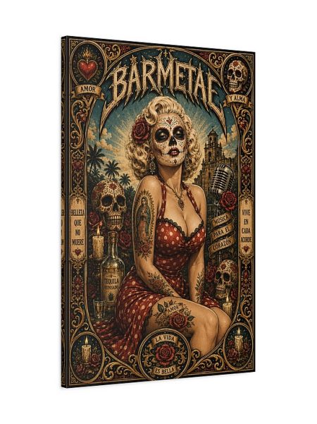 Barmetal Leinwand 90 CM x 60 CM La Catrina Monroe