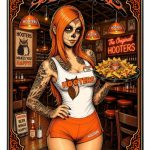 Barmetal Blechschild Hooters Girl 20x30 CM