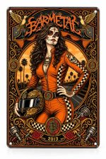 Barmetal Blechschild Racer Girl 20x30 CM