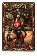Barmetal Blechschild Roller Derby 20x30 CM