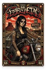 Barmetal Blechschild Route 66 20x30 CM